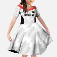 Custom UAE Football Family Matching Short Sleeve Bodycon Dress and Hawaiian Shirt The Whites Concept 19-2020 - Wonder Print Shop