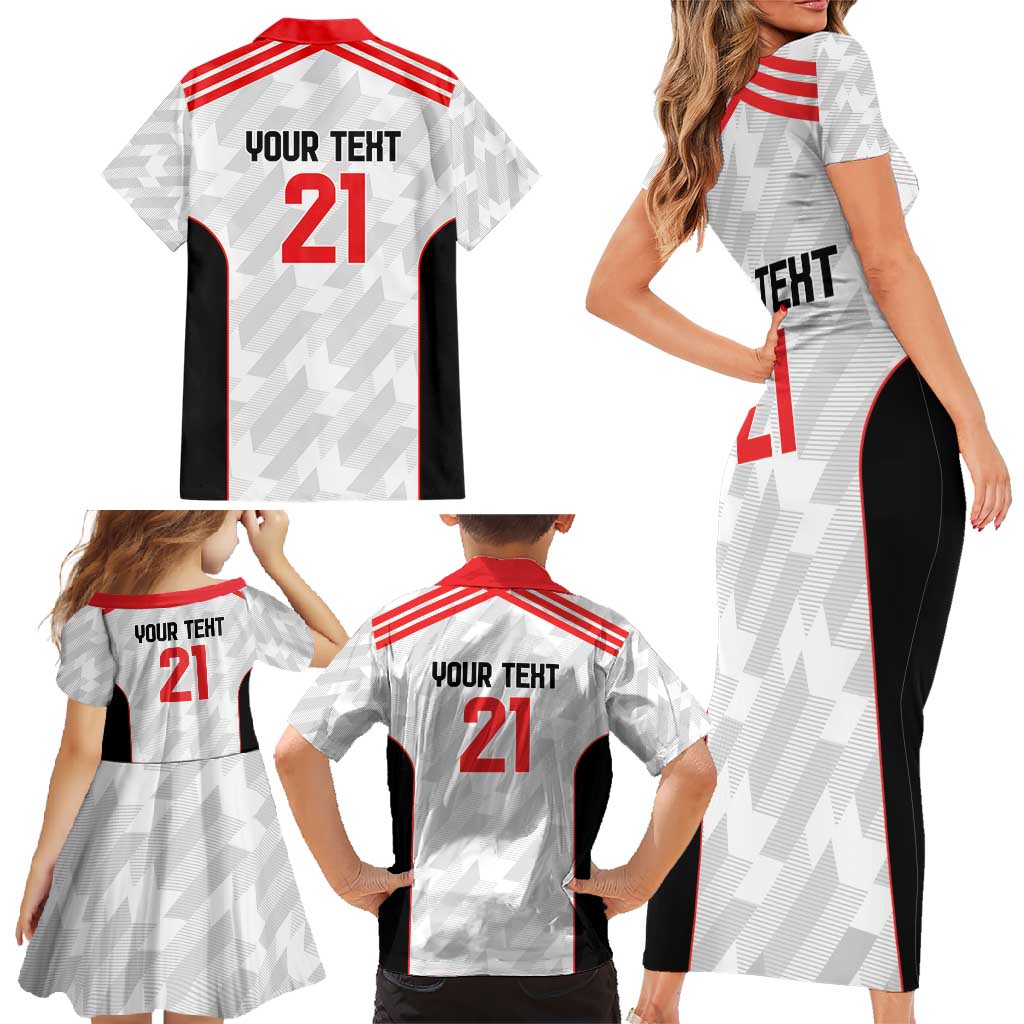 Custom UAE Football Family Matching Short Sleeve Bodycon Dress and Hawaiian Shirt The Whites Concept 19-2020 - Wonder Print Shop