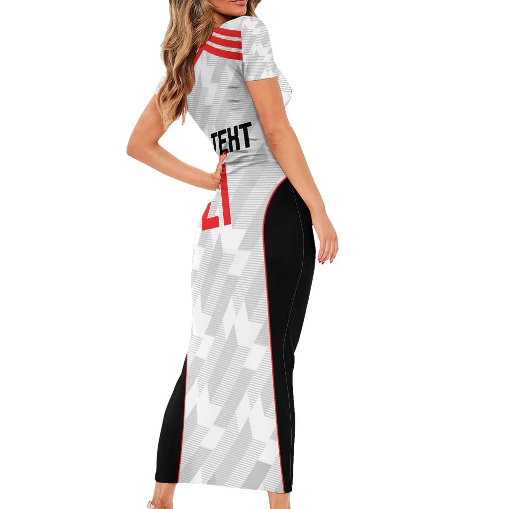 Custom UAE Football Family Matching Short Sleeve Bodycon Dress and Hawaiian Shirt The Whites Concept 19-2020 - Wonder Print Shop