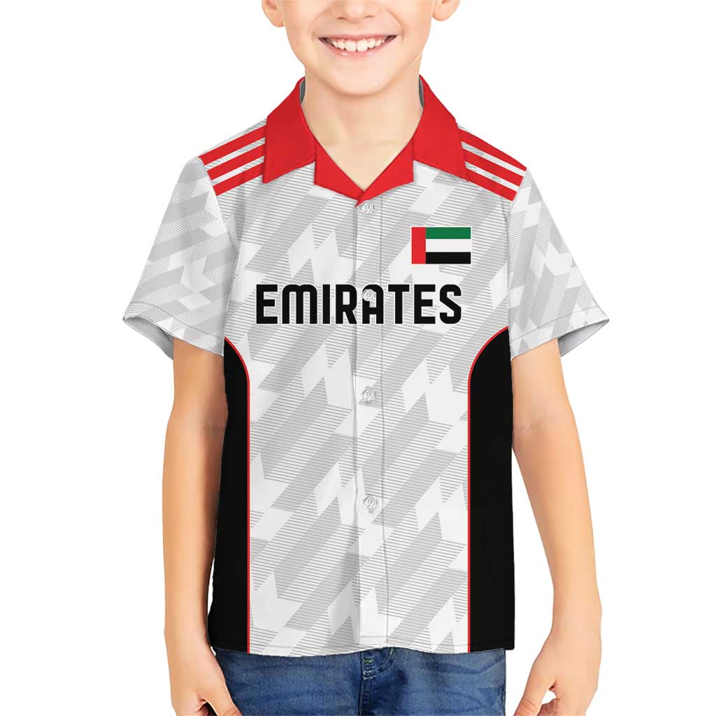 Custom UAE Football Family Matching Short Sleeve Bodycon Dress and Hawaiian Shirt The Whites Concept 19-2020 - Wonder Print Shop