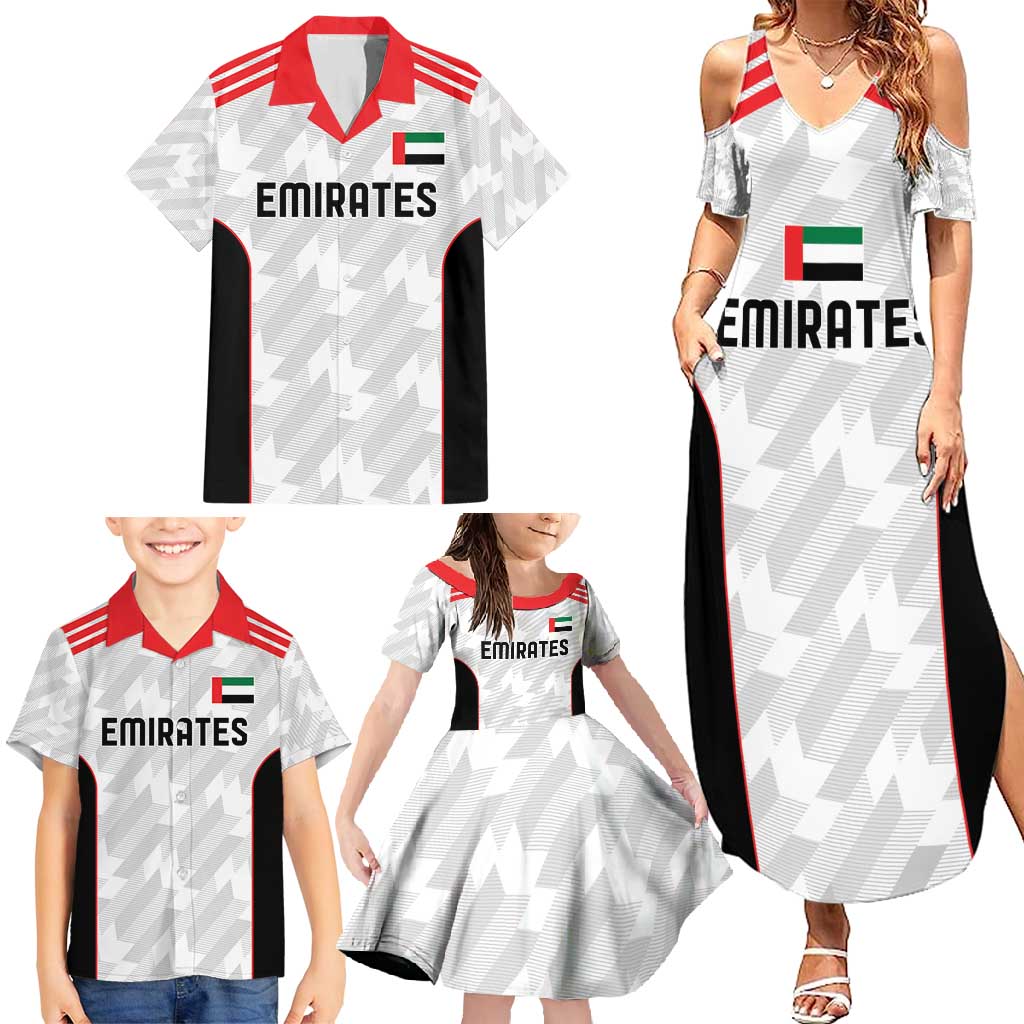 Custom UAE Football Family Matching Summer Maxi Dress and Hawaiian Shirt The Whites Concept 19-2020 - Wonder Print Shop