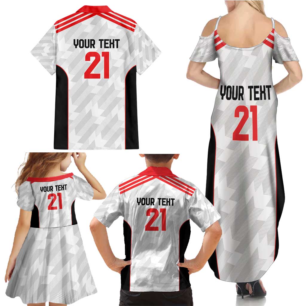 Custom UAE Football Family Matching Summer Maxi Dress and Hawaiian Shirt The Whites Concept 19-2020 - Wonder Print Shop