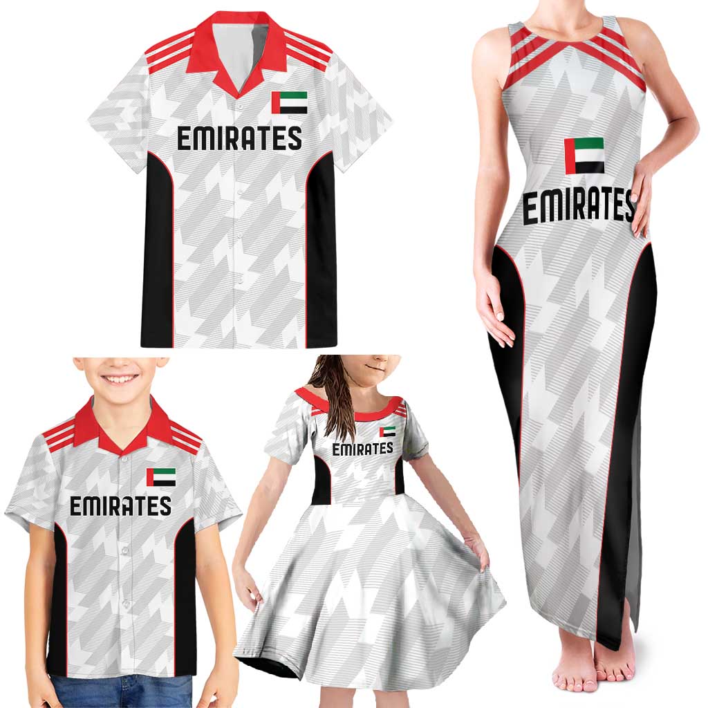 Custom UAE Football Family Matching Tank Maxi Dress and Hawaiian Shirt The Whites Concept 19-2020 - Wonder Print Shop