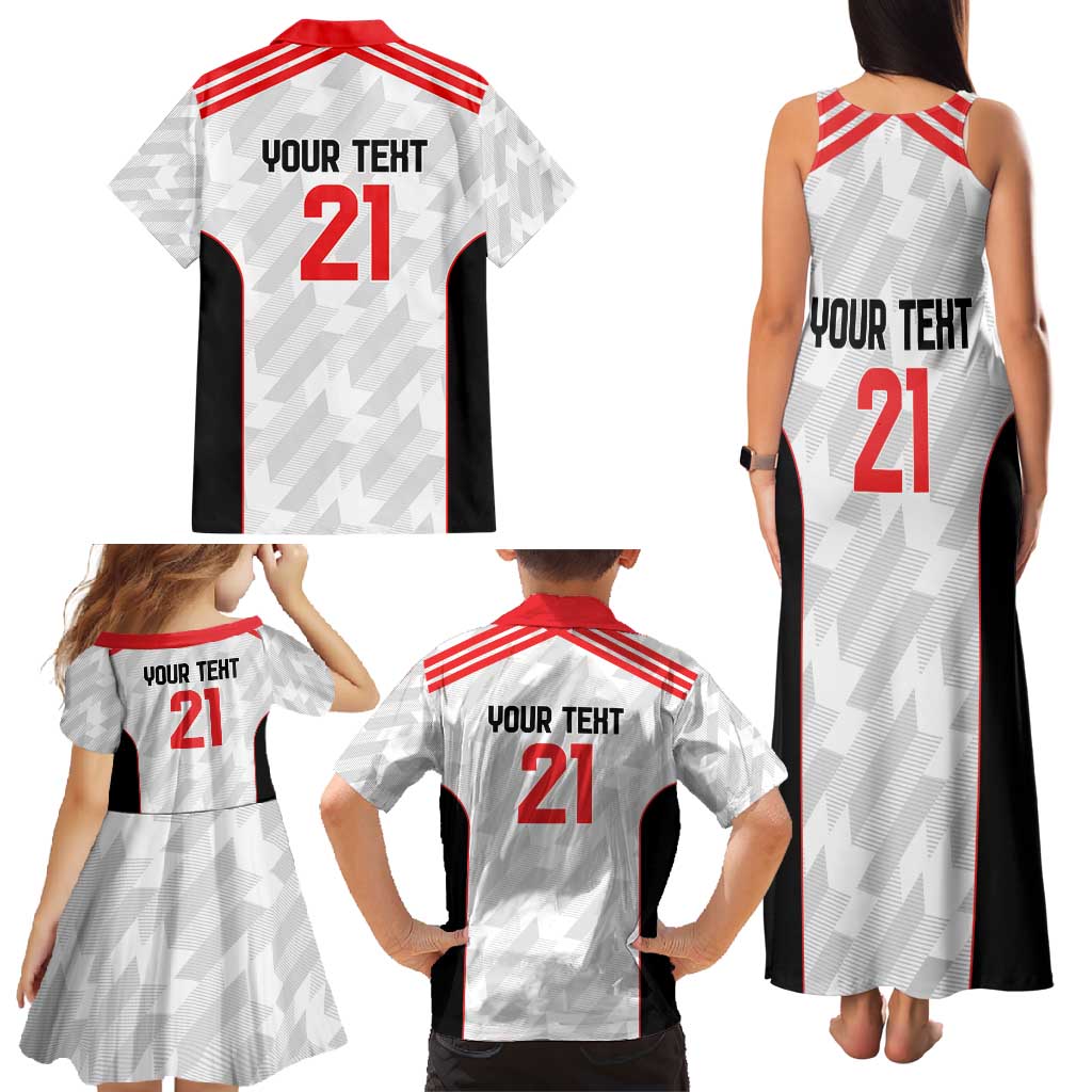 Custom UAE Football Family Matching Tank Maxi Dress and Hawaiian Shirt The Whites Concept 19-2020 - Wonder Print Shop