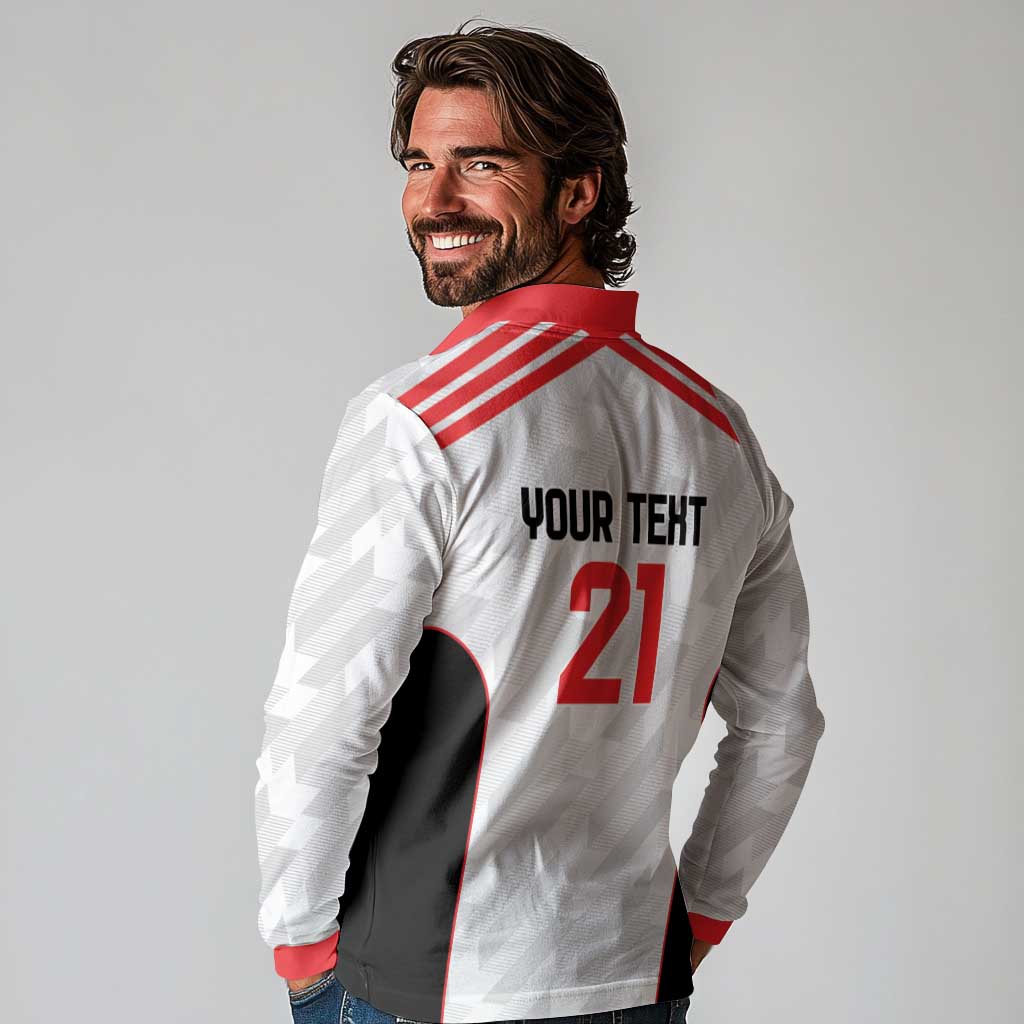 Custom UAE Football Long Sleeve Polo Shirt The Whites Concept 19-2020 - Wonder Print Shop