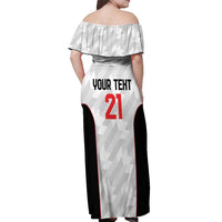 Custom UAE Football Off Shoulder Maxi Dress The Whites Concept 19-2020 - Wonder Print Shop