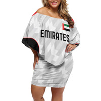Custom UAE Football Off Shoulder Short Dress The Whites Concept 19-2020 - Wonder Print Shop