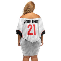Custom UAE Football Off Shoulder Short Dress The Whites Concept 19-2020 - Wonder Print Shop
