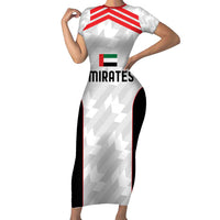 Custom UAE Football Short Sleeve Bodycon Dress The Whites Concept 19-2020 - Wonder Print Shop