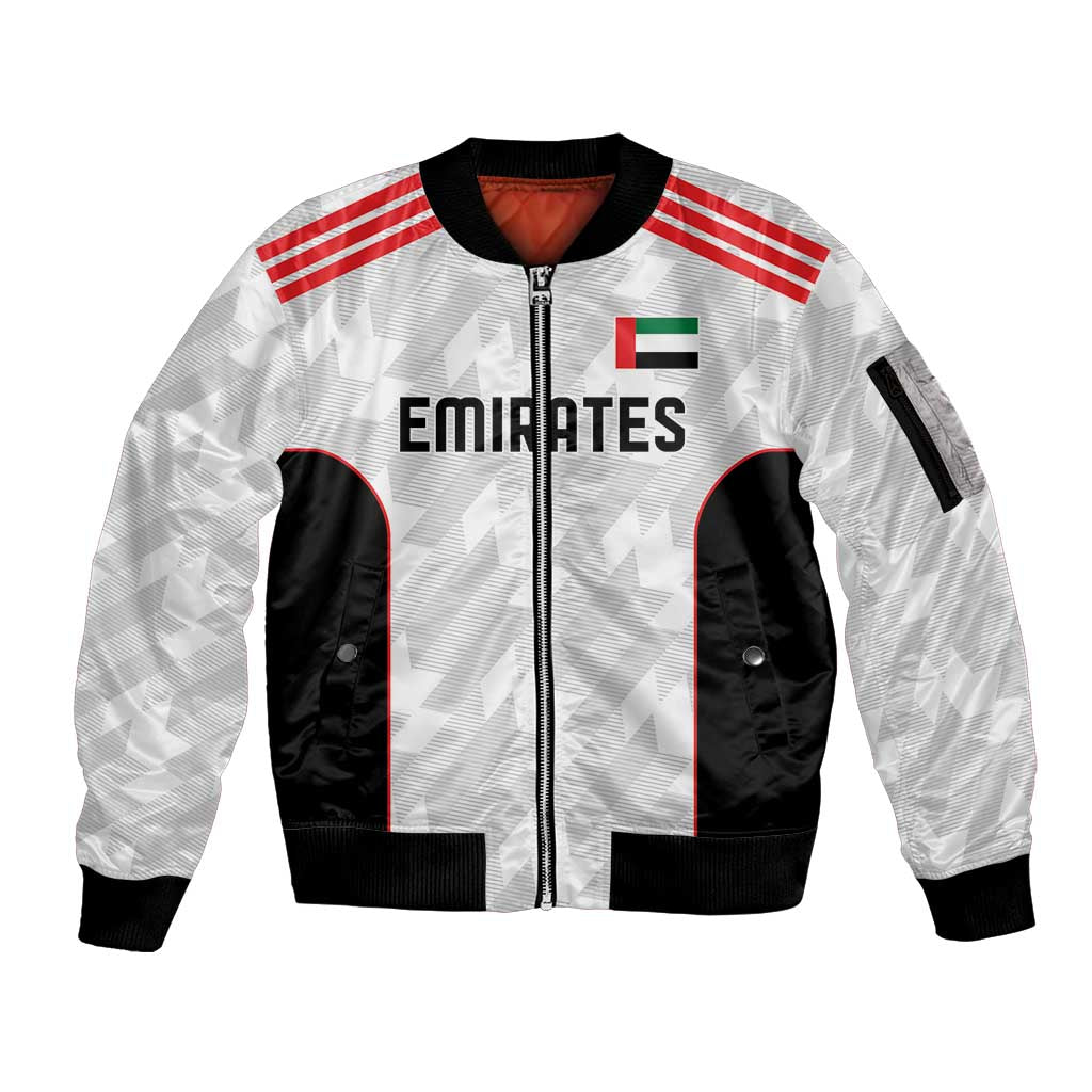 Custom UAE Football Sleeve Zip Bomber Jacket The Whites Concept 19-2020 - Wonder Print Shop