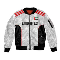 Custom UAE Football Sleeve Zip Bomber Jacket The Whites Concept 19-2020 - Wonder Print Shop