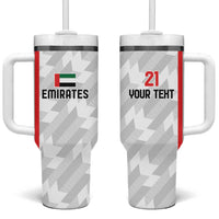 Custom UAE Football Tumbler With Handle The Whites Concept 19-2020 - Wonder Print Shop