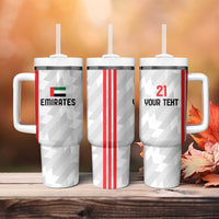 Custom UAE Football Tumbler With Handle The Whites Concept 19-2020 - Wonder Print Shop