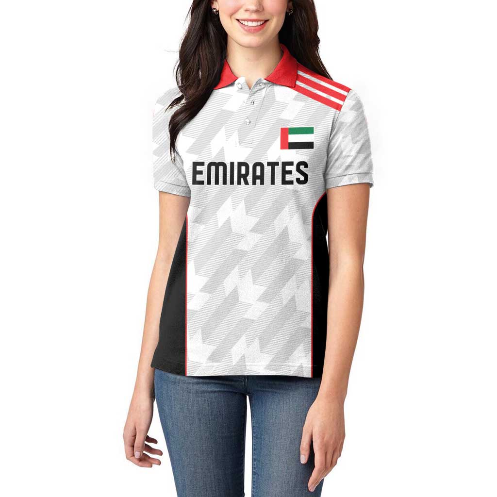 Custom UAE Football Women Polo Shirt The Whites Concept 19-2020 - Wonder Print Shop