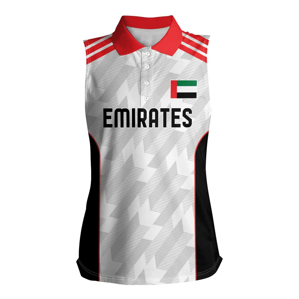 Custom UAE Football Women Sleeveless Polo Shirt The Whites Concept 19-2020 - Wonder Print Shop