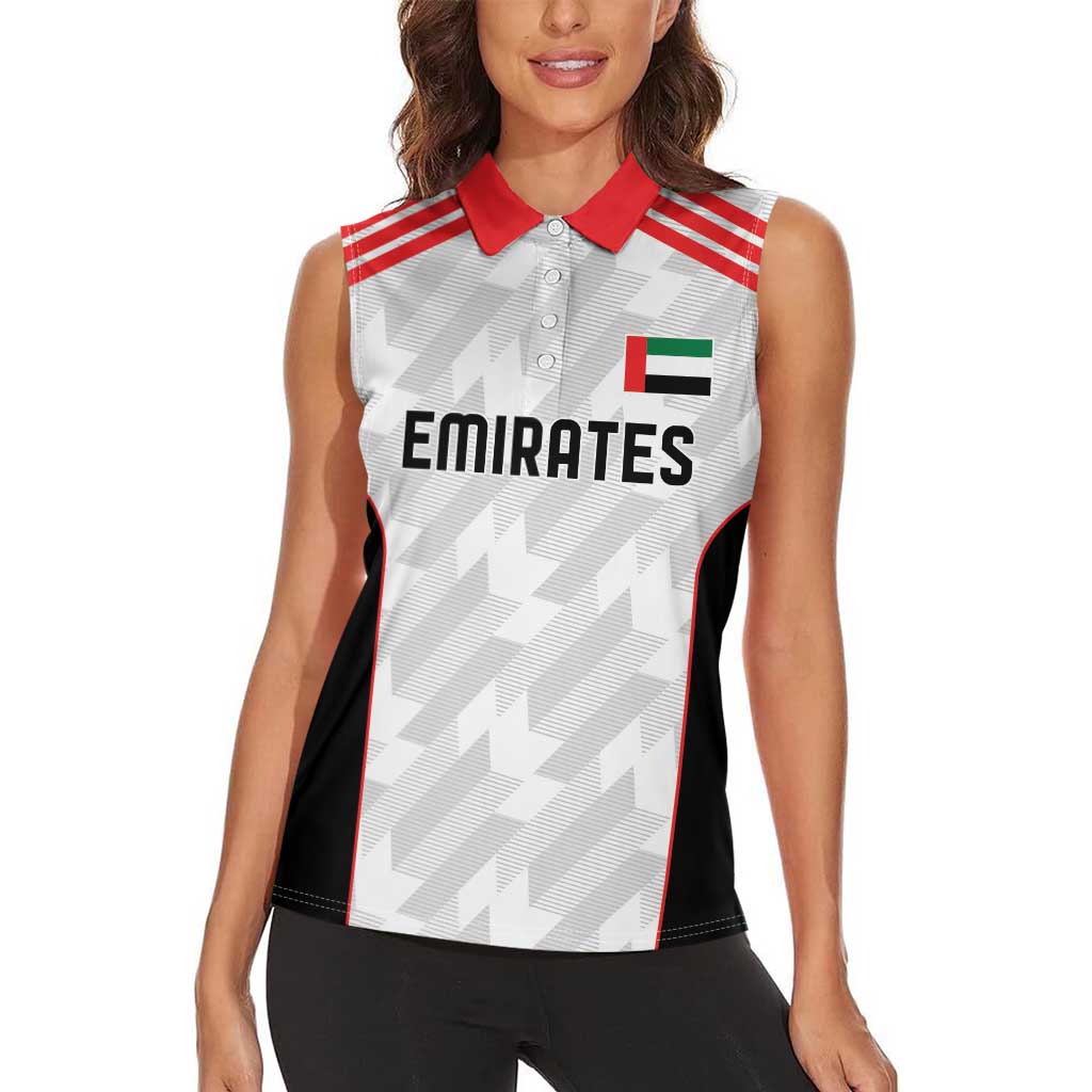 Custom UAE Football Women Sleeveless Polo Shirt The Whites Concept 19-2020 - Wonder Print Shop