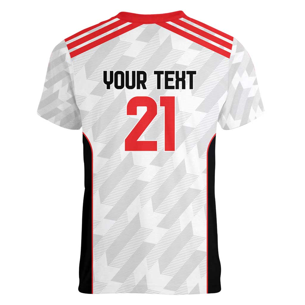 Custom UAE Football Women V-Neck T-Shirt The Whites Concept 19-2020 - Wonder Print Shop