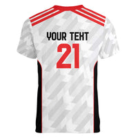 Custom UAE Football Women V-Neck T-Shirt The Whites Concept 19-2020 - Wonder Print Shop