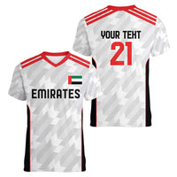 Custom UAE Football Women V-Neck T-Shirt The Whites Concept 19-2020 - Wonder Print Shop