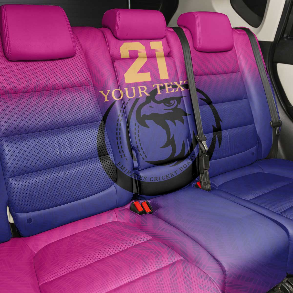 Custom UAE Cricket Back Car Seat Cover United Arab Emirates Falcon Sporty Pattern LT9 - Wonder Print Shop