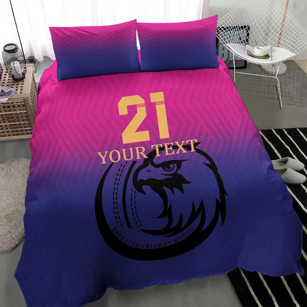 Custom UAE Cricket Bedding Set United Arab Emirates Falcon Sporty Pattern LT9 - Wonder Print Shop
