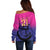Custom UAE Cricket Off Shoulder Sweater United Arab Emirates Falcon Sporty Pattern - Wonder Print Shop
