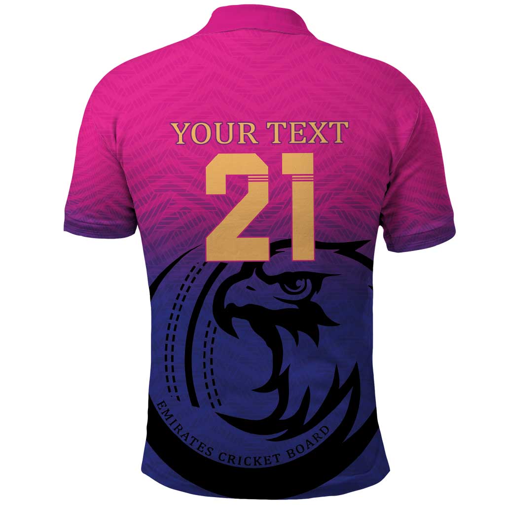 Custom UAE Cricket Polo Shirt United Arab Emirates Falcon Sporty Pattern - Wonder Print Shop
