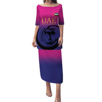 Custom UAE Cricket Puletasi United Arab Emirates Falcon Sporty Pattern - Wonder Print Shop