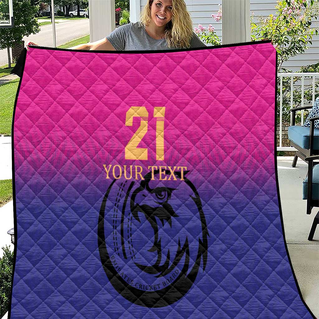 Custom UAE Cricket Quilt United Arab Emirates Falcon Sporty Pattern - Wonder Print Shop