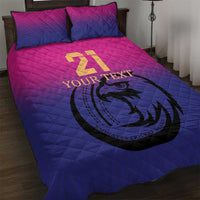 Custom UAE Cricket Quilt Bed Set United Arab Emirates Falcon Sporty Pattern - Wonder Print Shop