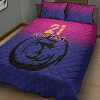 Custom UAE Cricket Quilt Bed Set United Arab Emirates Falcon Sporty Pattern - Wonder Print Shop