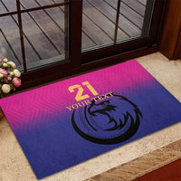 Custom UAE Cricket Rubber Doormat United Arab Emirates Falcon Sporty Pattern - Wonder Print Shop