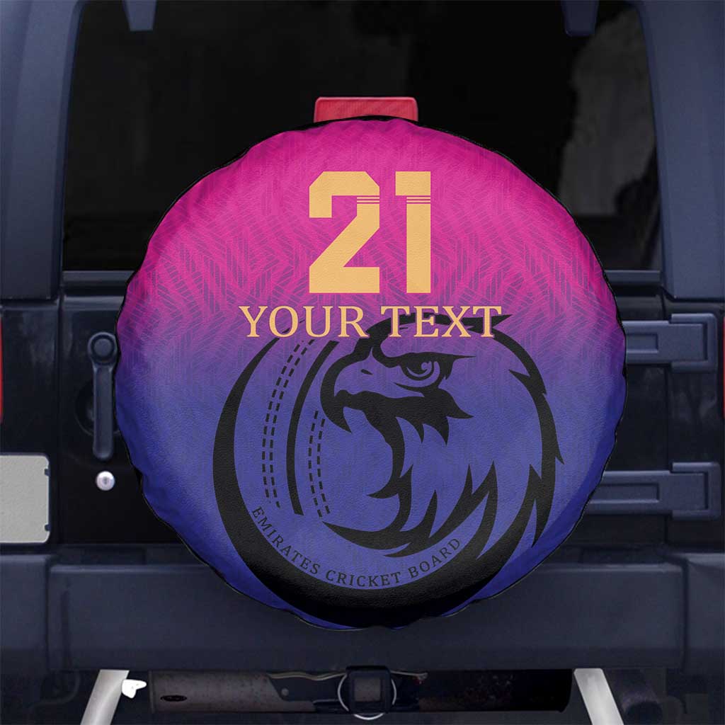 Custom UAE Cricket Spare Tire Cover United Arab Emirates Falcon Sporty Pattern - Wonder Print Shop