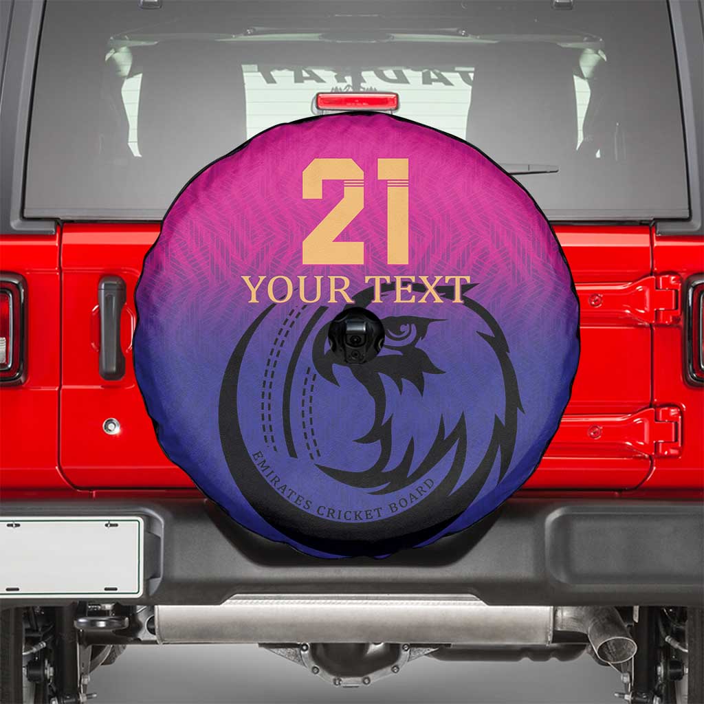 Custom UAE Cricket Spare Tire Cover United Arab Emirates Falcon Sporty Pattern - Wonder Print Shop