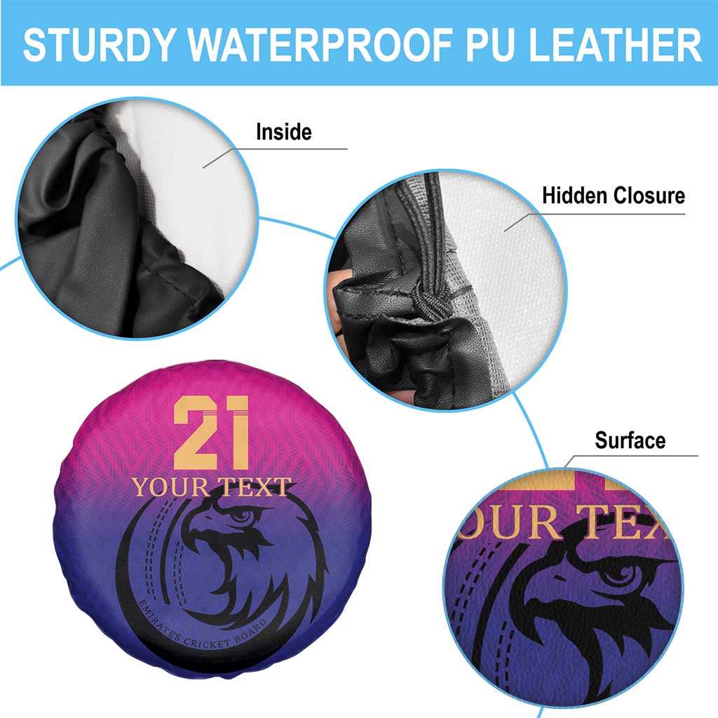 Custom UAE Cricket Spare Tire Cover United Arab Emirates Falcon Sporty Pattern - Wonder Print Shop