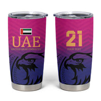 Custom UAE Cricket Tumbler Cup United Arab Emirates Falcon Sporty Pattern - Wonder Print Shop
