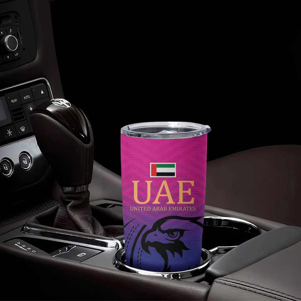 Custom UAE Cricket Tumbler Cup United Arab Emirates Falcon Sporty Pattern - Wonder Print Shop