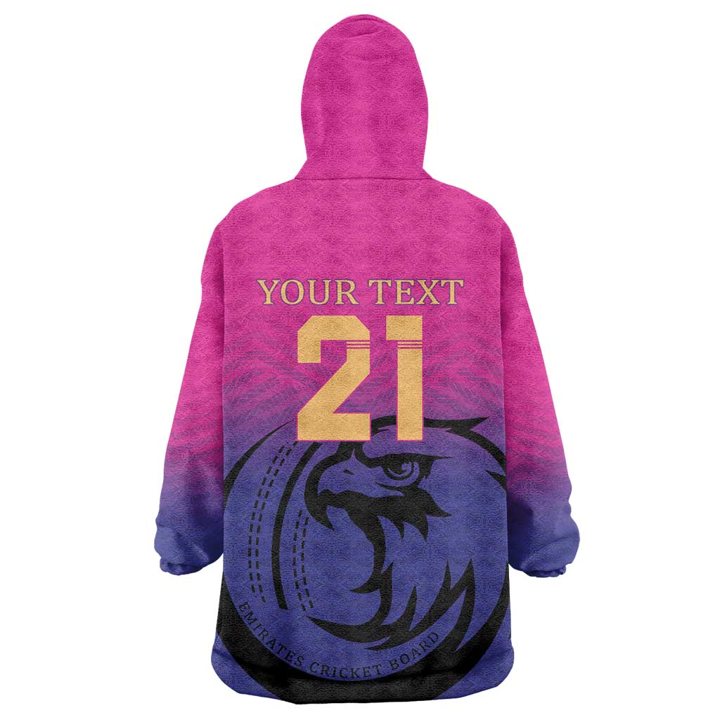 Custom UAE Cricket Wearable Blanket Hoodie United Arab Emirates Falcon Sporty Pattern - Wonder Print Shop