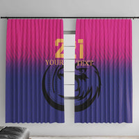 Custom UAE Cricket Window Curtain United Arab Emirates Falcon Sporty Pattern - Wonder Print Shop