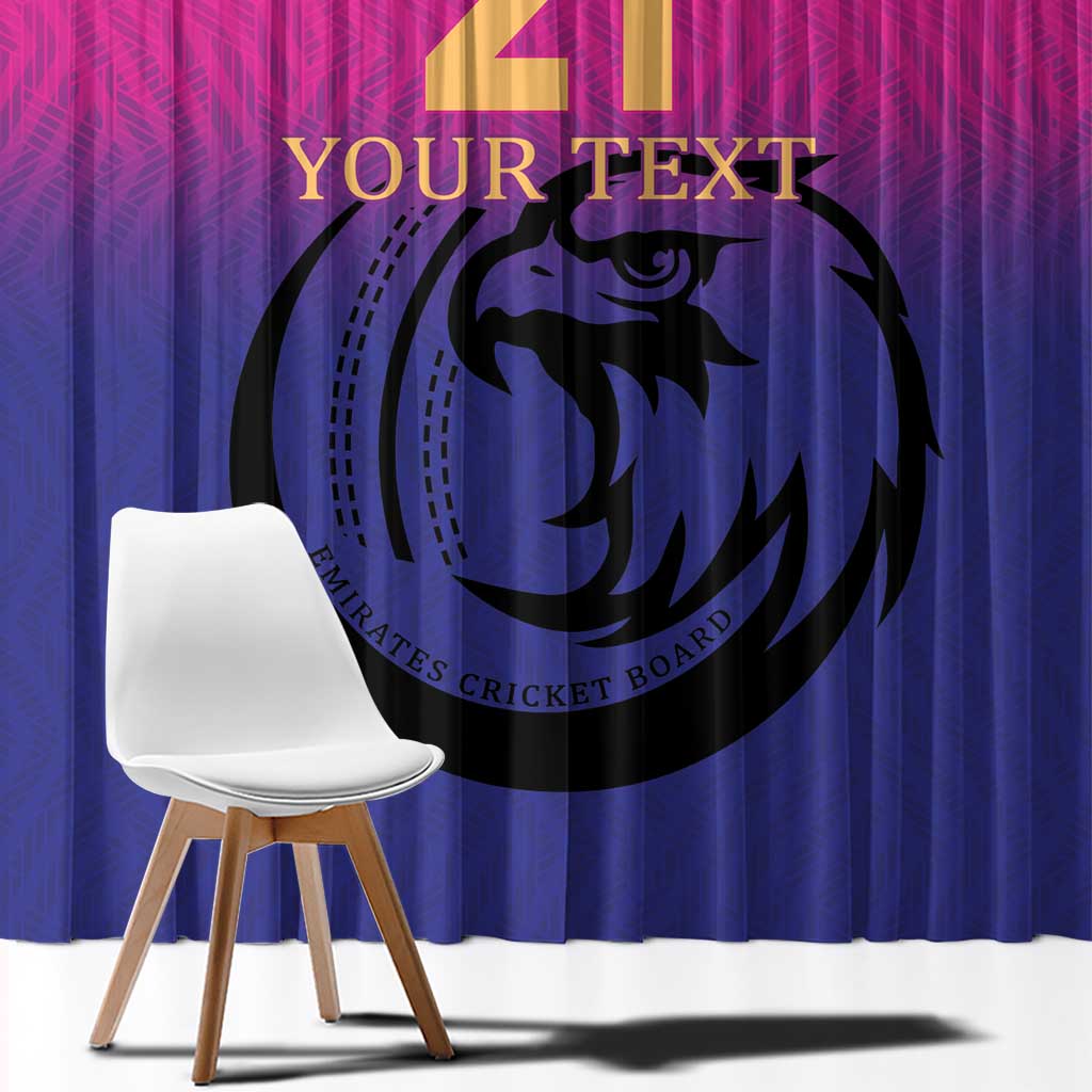 Custom UAE Cricket Window Curtain United Arab Emirates Falcon Sporty Pattern - Wonder Print Shop