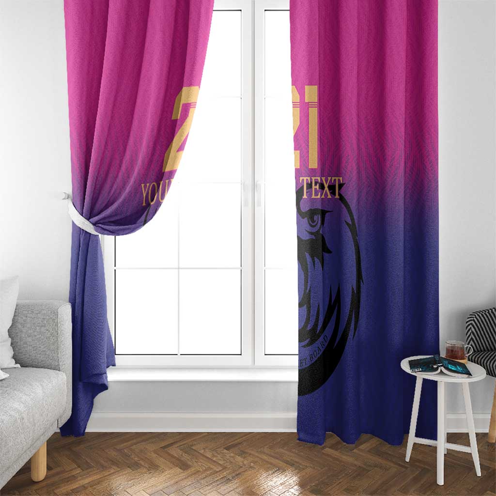 Custom UAE Cricket Window Curtain United Arab Emirates Falcon Sporty Pattern - Wonder Print Shop