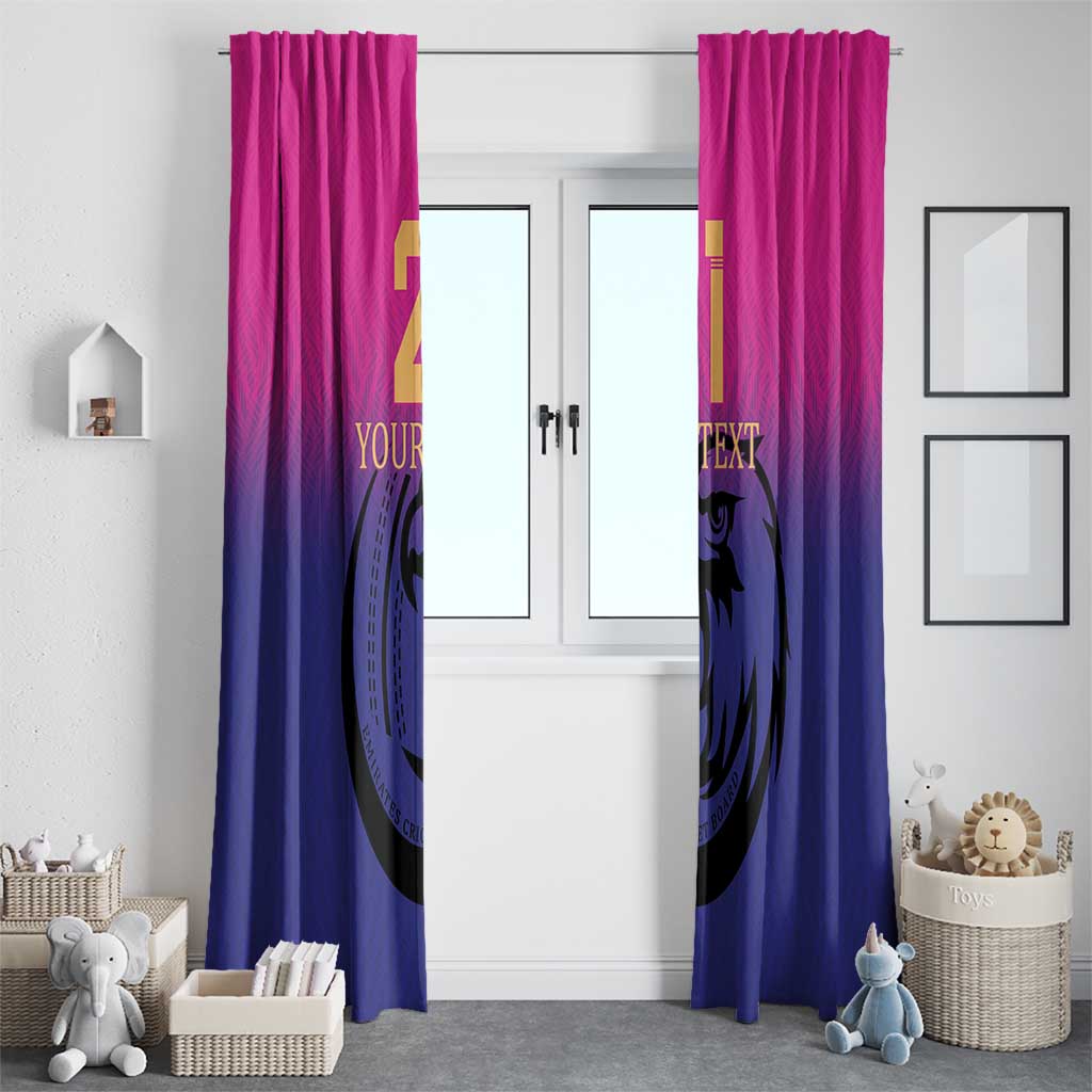 Custom UAE Cricket Window Curtain United Arab Emirates Falcon Sporty Pattern - Wonder Print Shop