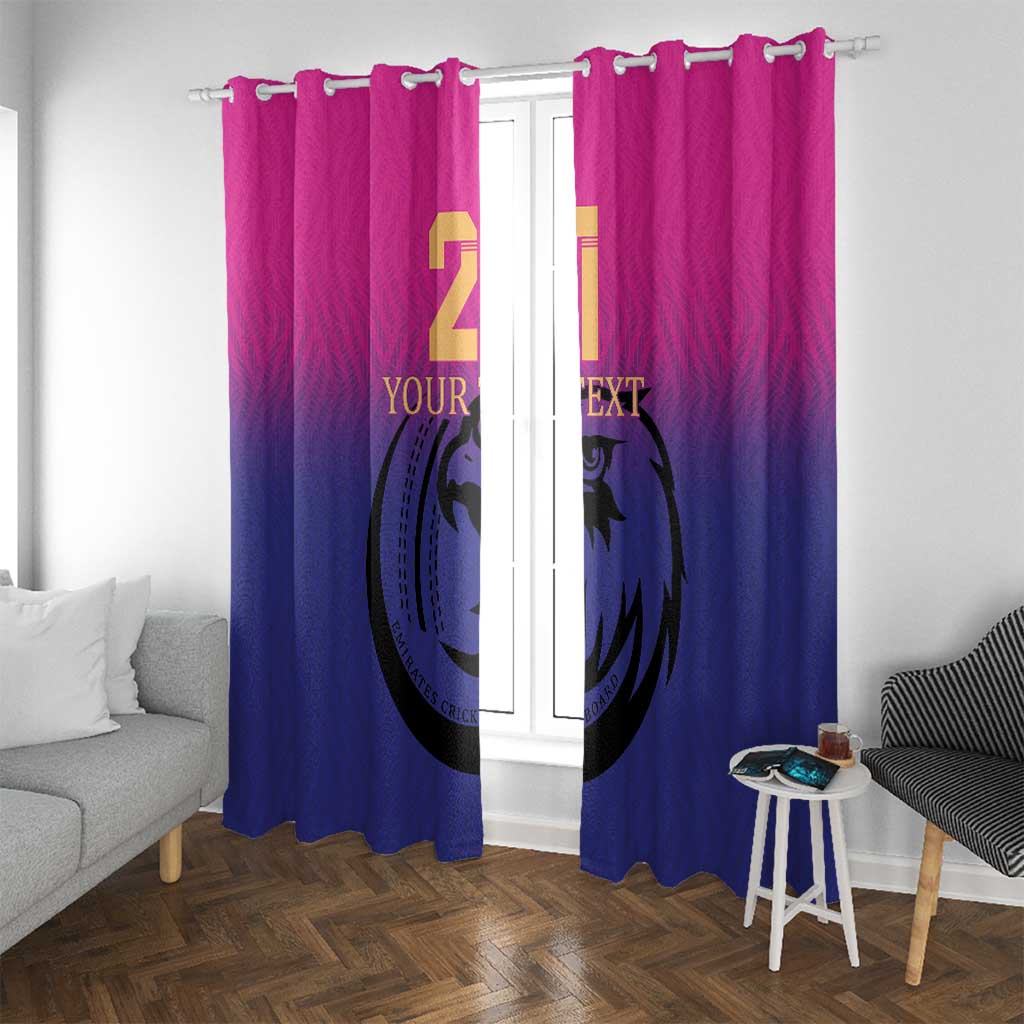 Custom UAE Cricket Window Curtain United Arab Emirates Falcon Sporty Pattern - Wonder Print Shop