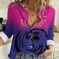 Custom UAE Cricket Women Casual Shirt United Arab Emirates Falcon Sporty Pattern - Wonder Print Shop