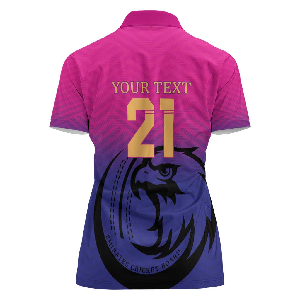 Custom UAE Cricket Women Polo Shirt United Arab Emirates Falcon Sporty Pattern - Wonder Print Shop