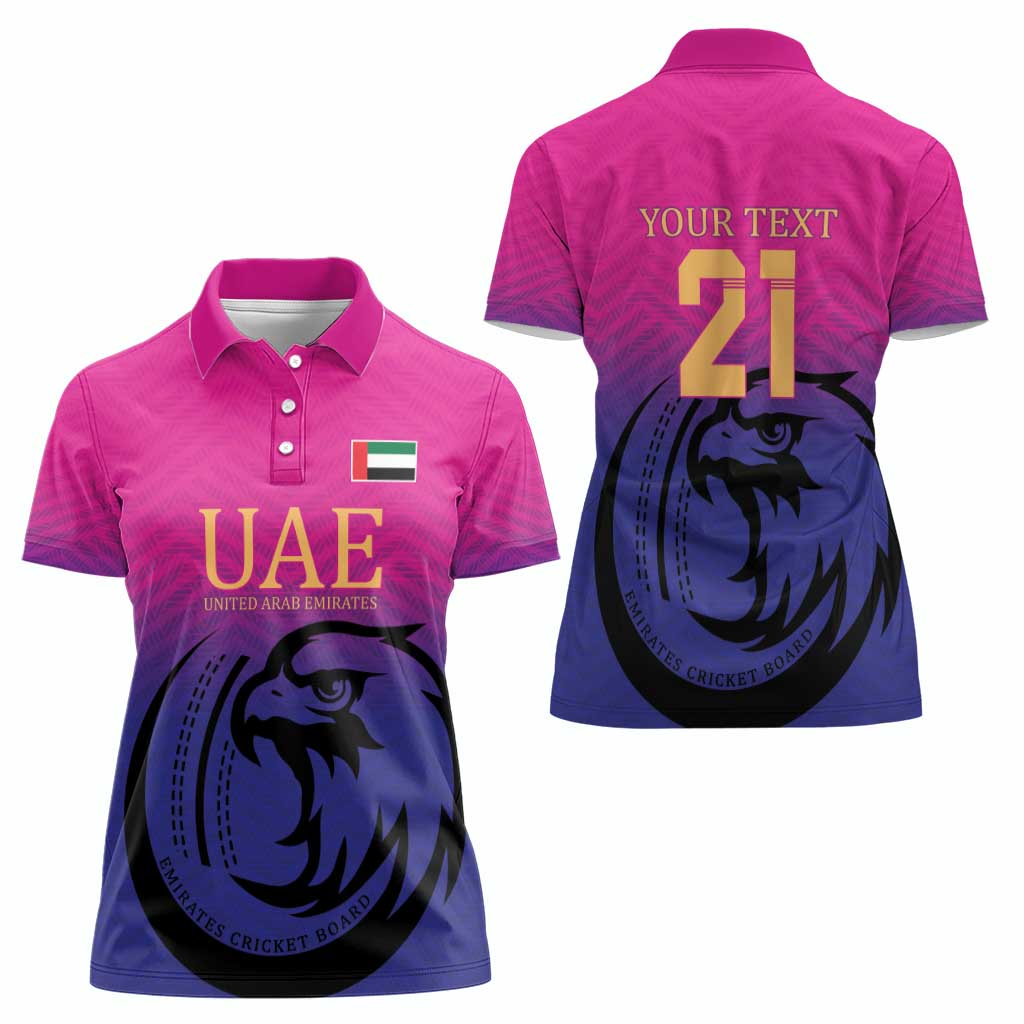 Custom UAE Cricket Women Polo Shirt United Arab Emirates Falcon Sporty Pattern - Wonder Print Shop