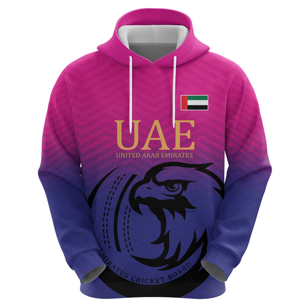 Custom UAE Cricket Zip Hoodie United Arab Emirates Falcon Sporty Pattern - Wonder Print Shop