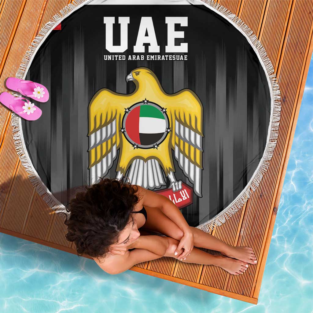 United Arab Emirates Beach Blanket UAE Emblem Hawk of Quraish LT9 - Wonder Print Shop