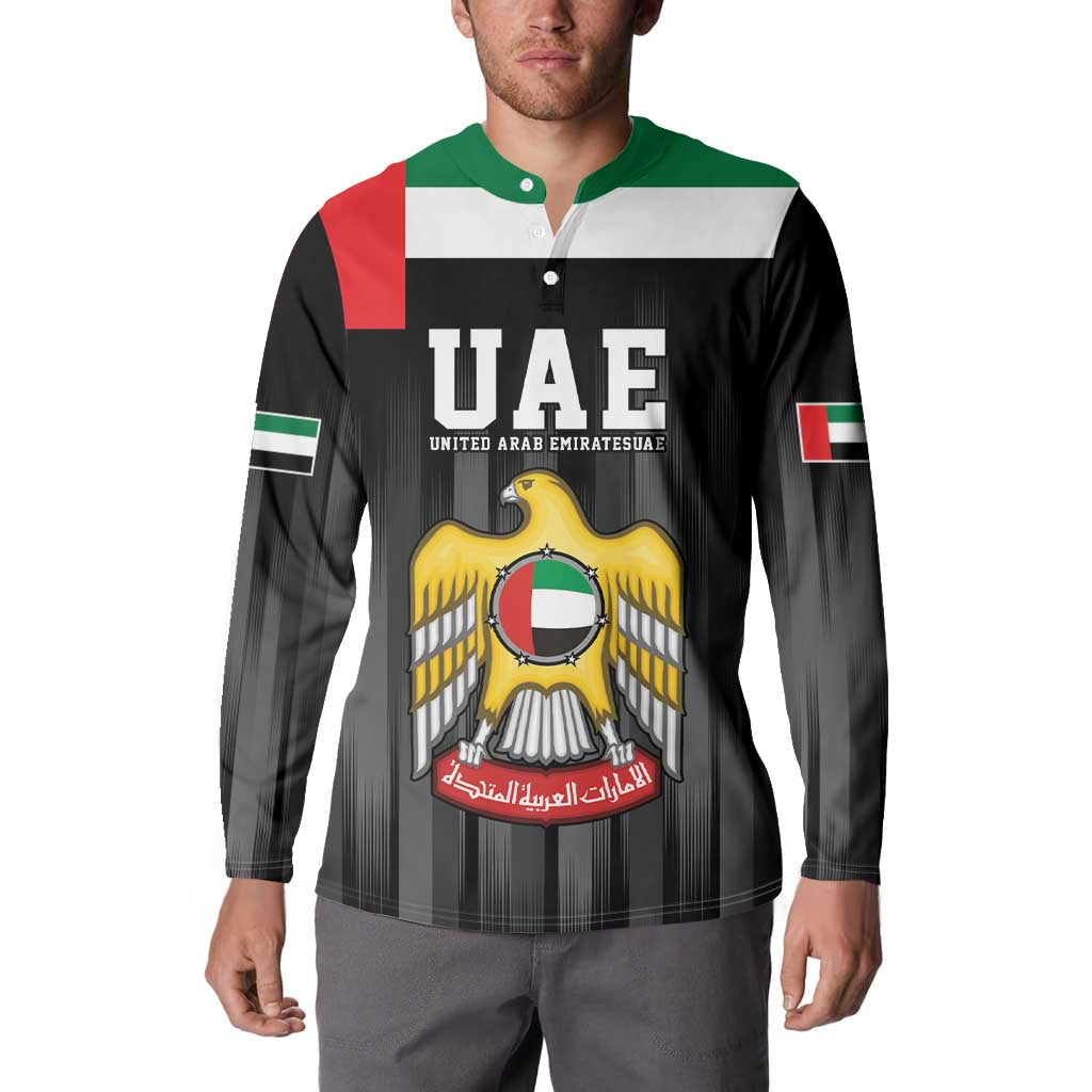 United Arab Emirates Button Sweatshirt UAE Emblem Hawk of Quraish LT9 - Wonder Print Shop