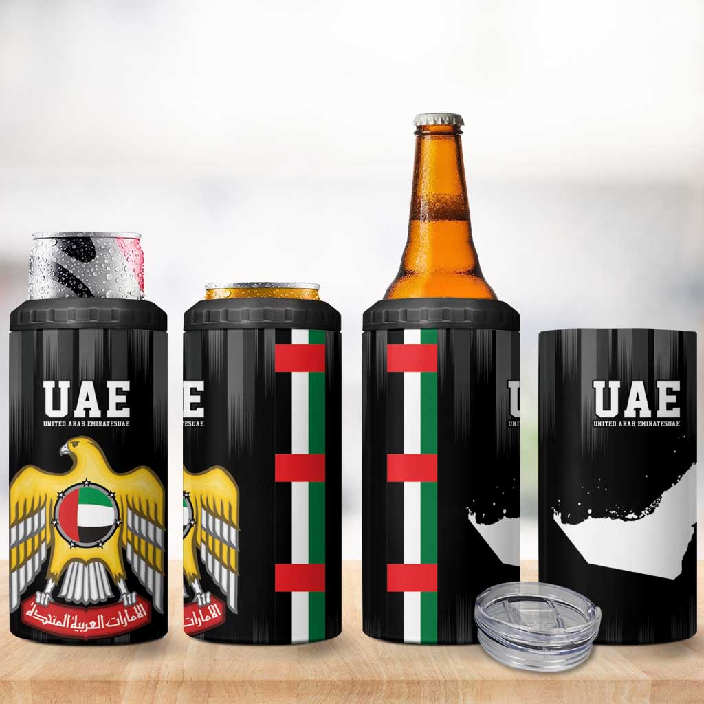 United Arab Emirates 4 in 1 Can Cooler Tumbler UAE Emblem Hawk of Quraish LT9 - Wonder Print Shop